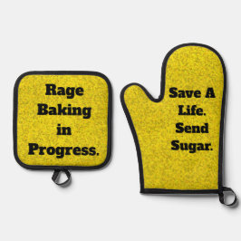 Rage Baking Oven Mitt and Pot Holder Set