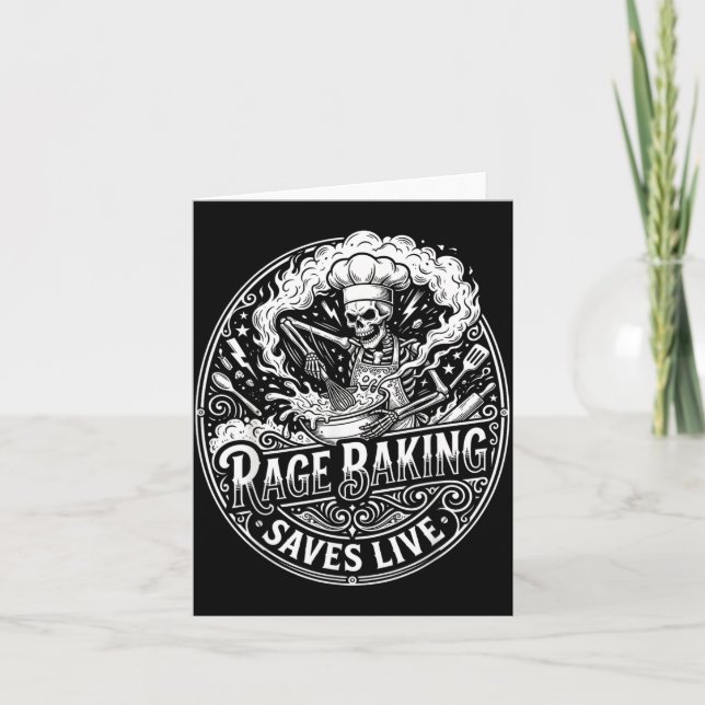 Rage Baking rettet Live Funny Chaos Kitchen Karte (Vorderseite)