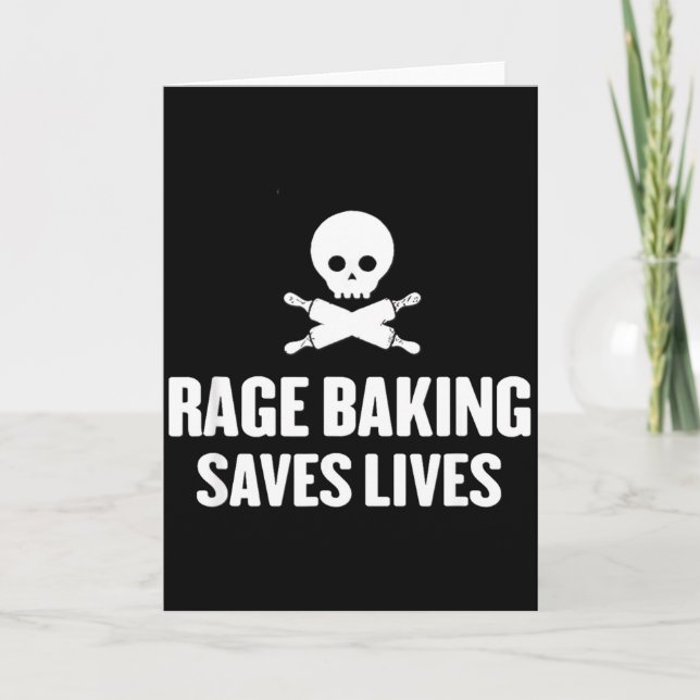 Rage Baking rettet Live-Schädel lustiger Bäcker Ko Karte (Vorderseite)
