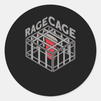Rage Cage Drink Alcohol Party Drinking Game Runder Aufkleber