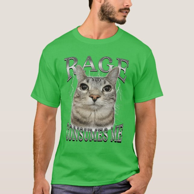 Rage Consumes Me Funny Silly Staring Cat Meme Wome T-Shirt (Vorderseite)