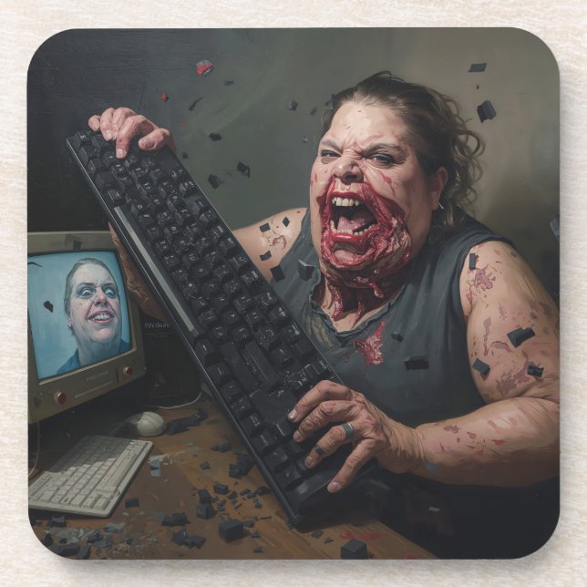 Rage Error: System Failure - Ctrl Alt Delirium Getränkeuntersetzer (Vorderseite)