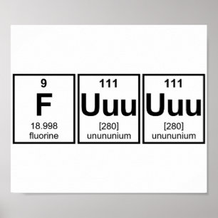 Rage Fuuuu Periodic Table Element Symbols Poster