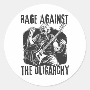 Rage gegen die Oligarchie Bernie Sanders kämpft Pr Runder Aufkleber