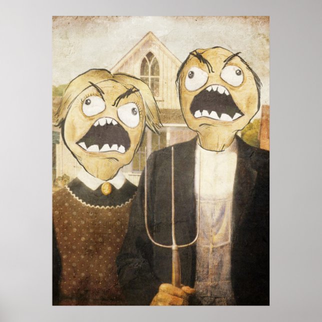 Rage Gesicht Meme Gesicht Comic klassische Malerei Poster (Vorne)