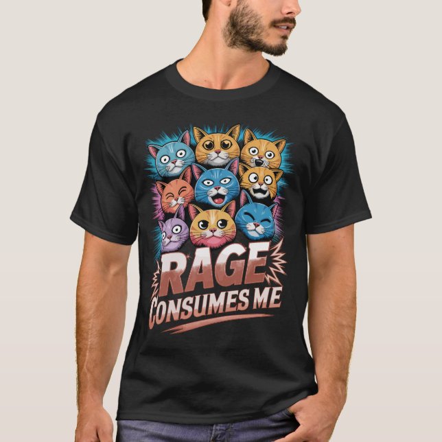 Rage konsumiert mich - Funny Angry Cat Lover Gesch T-Shirt (Vorderseite)