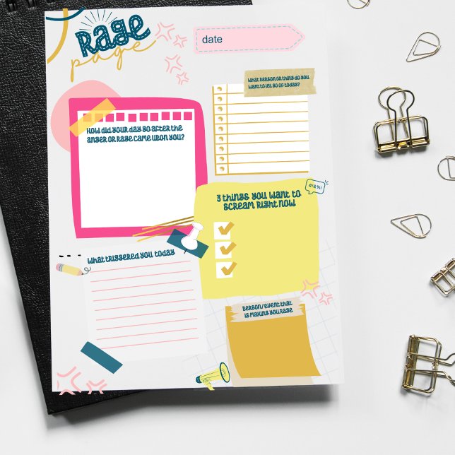 Rage Page Notepad für Trauer und Wut Notizblock (Von Creator hochgeladen)