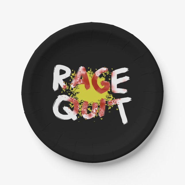 Rage Quit Pappteller (Vorderseite)
