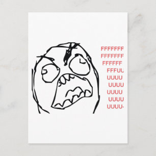 Rage Troll Postkarte