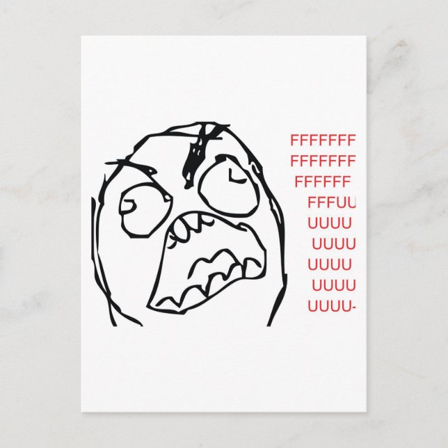 Rage Troll Postkarte (Vorderseite)