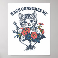 Rage verbraucht Me Cat Blume Niedlich Kitty Cat Me