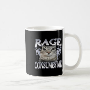 Rage verbraucht mich lustig Albern Staring Cat Mem Kaffeetasse