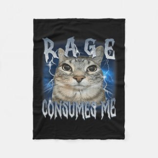 Rage verzehrt mich Katze Vintage lustige Meme Fleecedecke