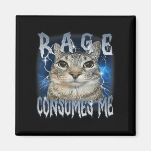 Rage verzehrt mich Katze Vintage lustige Meme Magnet