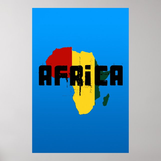 Ragga Africa Reggae Style Map of Africa Poster (Vorne)