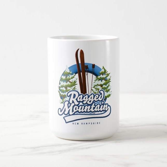 Ragged Mountain - New Hampshire-Logo Kaffeetasse (Mittel)