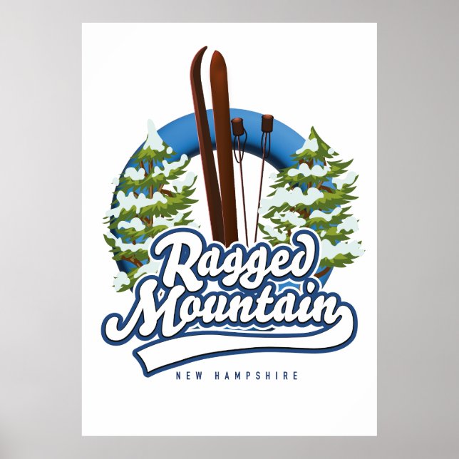 Ragged Mountain - New Hampshire-Logo Poster (Vorne)