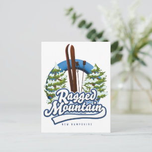 Ragged Mountain New Hampshire Skilogo Postkarte