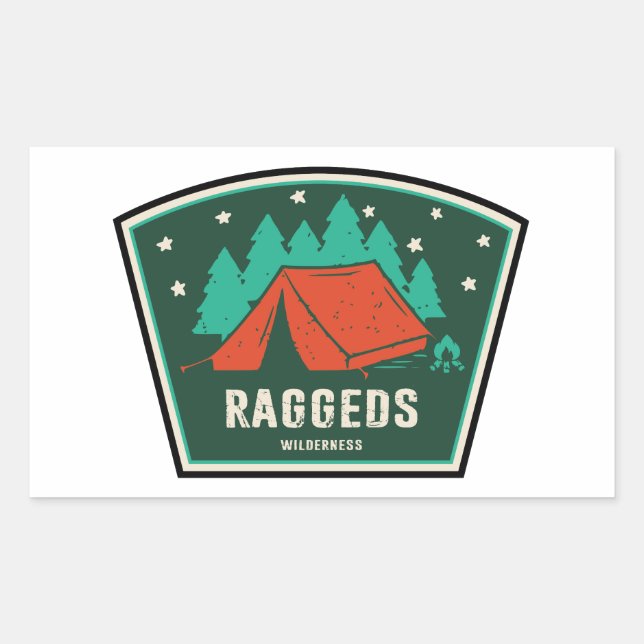 Raggeds Wilderness Colorado Camping Rechteckiger Aufkleber (Vorderseite)