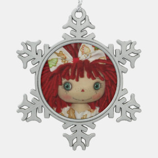 Raggedy Ann Annie Lebkuchen Schneeflocken Zinn-Ornament