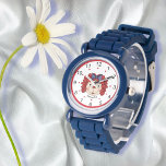Raggedy Ann Face Personalisiert Armbanduhr<br><div class="desc">Personalisieren Sie die Raggedy Ann Doll themed Armbanduhr mit einem Namen. Eingebettet in ein niedliches Bild einer Raggedy-Puppe in Rot und Blau mit dekorativen Herzranddetails. Wählen Sie aus einer Auswahl von Uhren-Gesichtsstilen und Gurtfarben. Erstellt zum Teil mit Kunstwerken von Allice Smith,  die unter digiwebstudio.com erworben wurden</div>