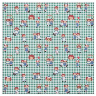 Raggedy Ann und Andy zu Green Gingham Stoff