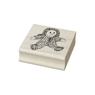 raggedy doll art stamp gummistempel