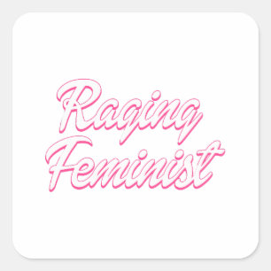 Raging Feminist Doll Quadratischer Aufkleber