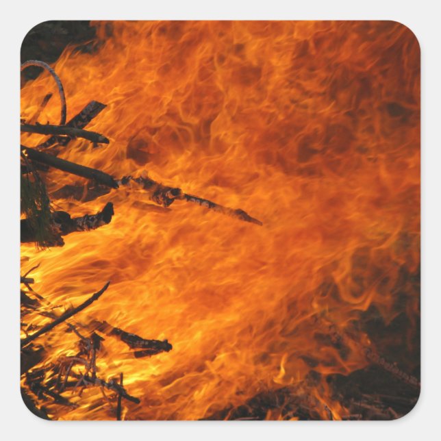 Raging Fire Quadratischer Aufkleber (Vorderseite)