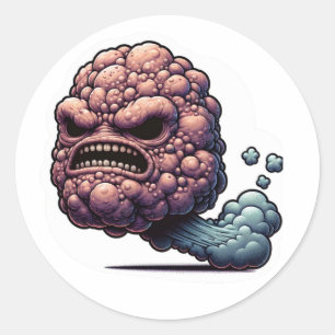 Raging Toot Comic Wut Furz Runder Aufkleber