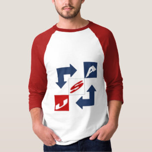 Raglan-Shirt weiß rot Mann DESIGN USA T-Shirt