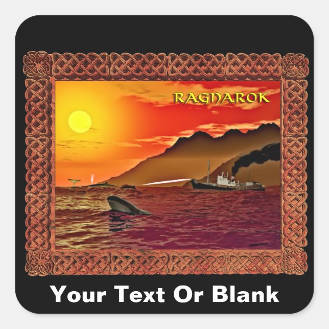 Ragnarok für Wale Quadratischer Aufkleber (Vorderseite)