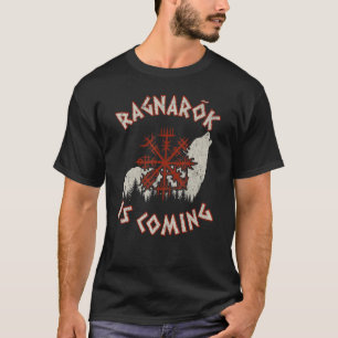 Ragnarok kommt Wolf Vegvisir Viking Vikings T-Shirt