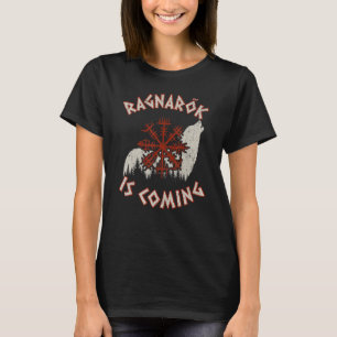 Ragnarök kommt Wolf Vegvisir Wikinger Wikinger T-Shirt