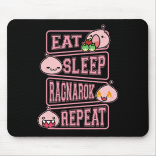 Ragnarok Poring Eat Sleep Repeat Gamer Meme T-Shir Mousepad