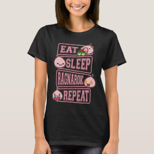 Ragnarok Poring Eat Sleep Repeat Gamer Meme T-Shir T-Shirt