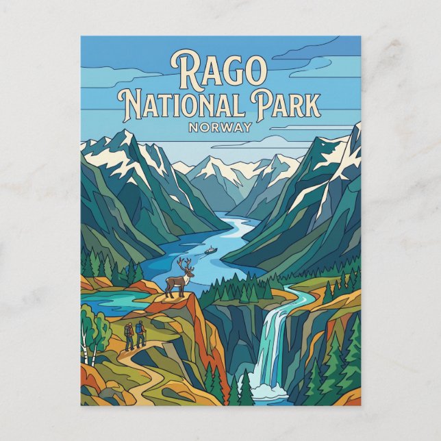 Rago Nationalpark Norwegen Postkarte (Vorderseite)