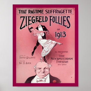 Ragtime Suffragette 1910er Notenkopie Poster