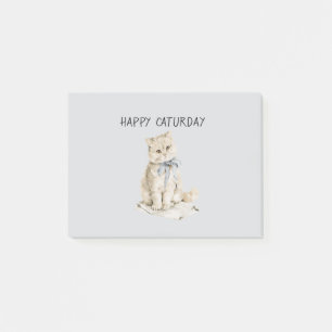 Rah Katze Blaue Schleife Caturday Post-it Klebezettel