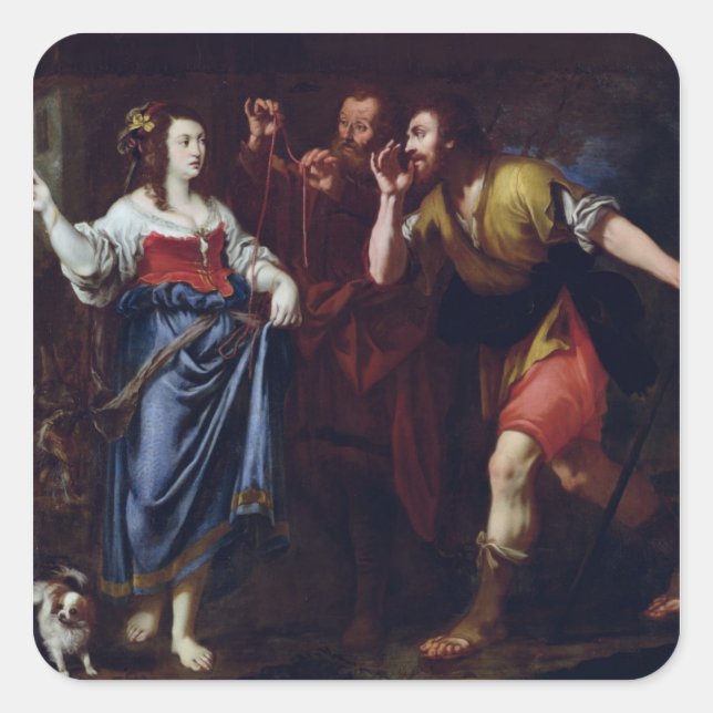 Rahab und die Emissaries von Joshua Quadratischer Aufkleber (Vorderseite)