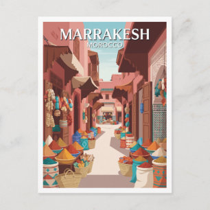 Rahba Kedima Gewürzplatz und Souk Marrakesch Postkarte