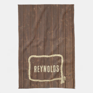 Rahmen auf Teakholz mit Namen Geschirrtuch