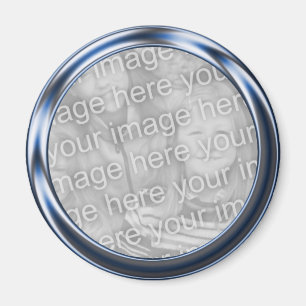 Rahmen aus blauem Foto Magnet