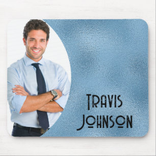 Rahmen aus blauem Foto Mousepad