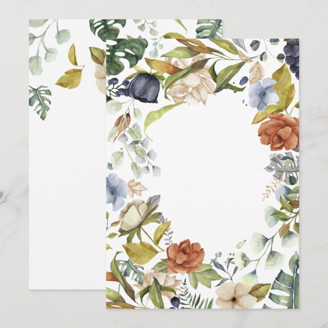 Rahmen für die Blumenernte von Früchten Einladung (Vorne/Hinten)