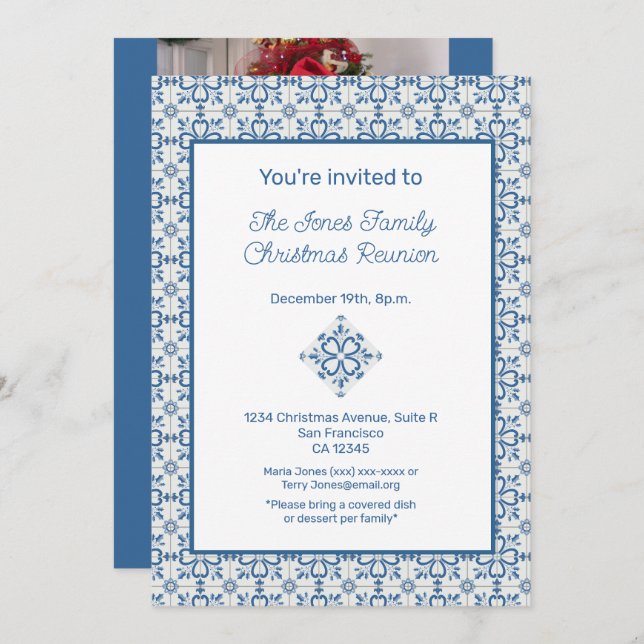 Rahmen für die Weihnachtslieder Holly-Blätter Einladung (Vorne/Hinten)