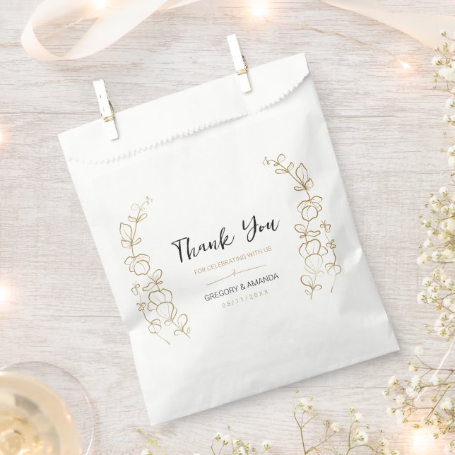 Rahmen für handgemalte Gold-Blätter Geschenktütchen (Ausgeschnitten)