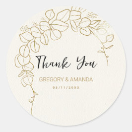 Rahmen für handgemalte Gold-Blätter Runder Aufkleber