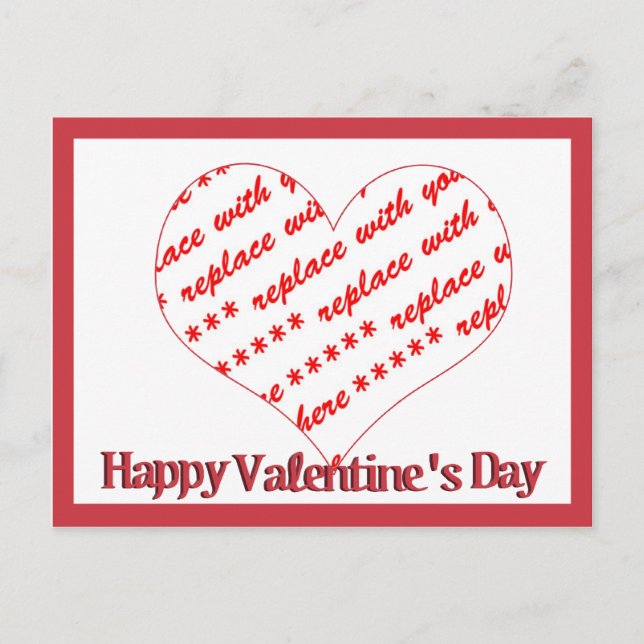 Rahmen für Herzform Postkarte (Vorderseite)