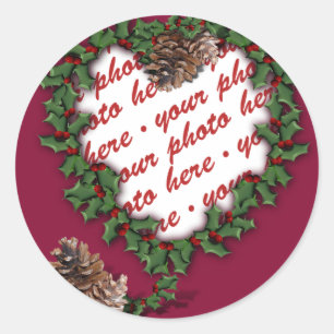 Rahmen für Herzkranz-Fotos Runder Aufkleber